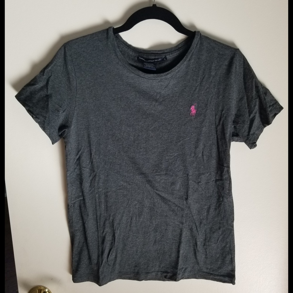 Gray Cotton Ralph Lauren Tee Shirt